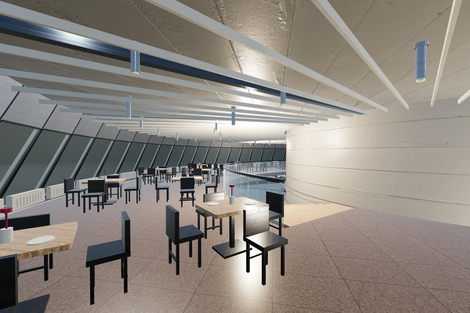 Ještěd: Restaurace a panoramatická okna
