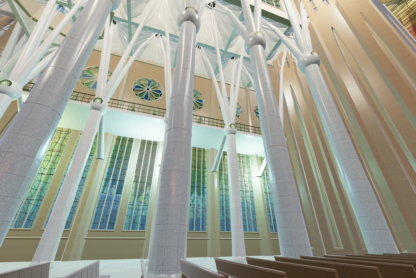 Sagrada Família: Barevné vitráže