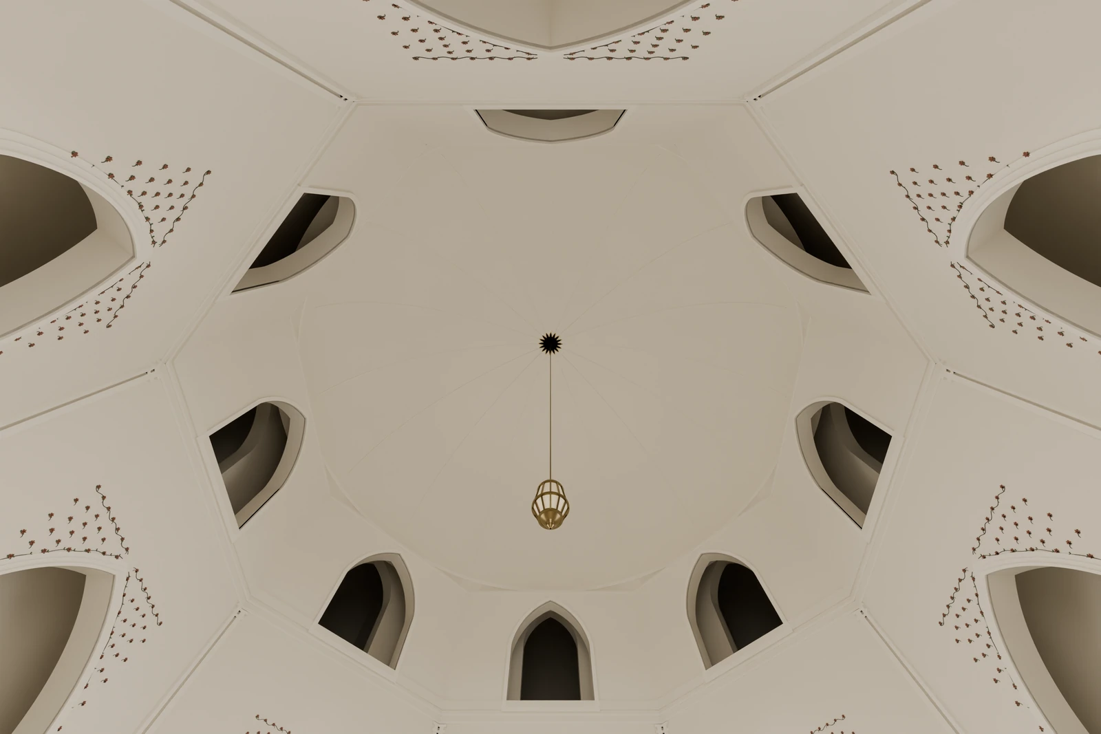 Tádž Mahal: Vnitřní kopule a závěsná lampa