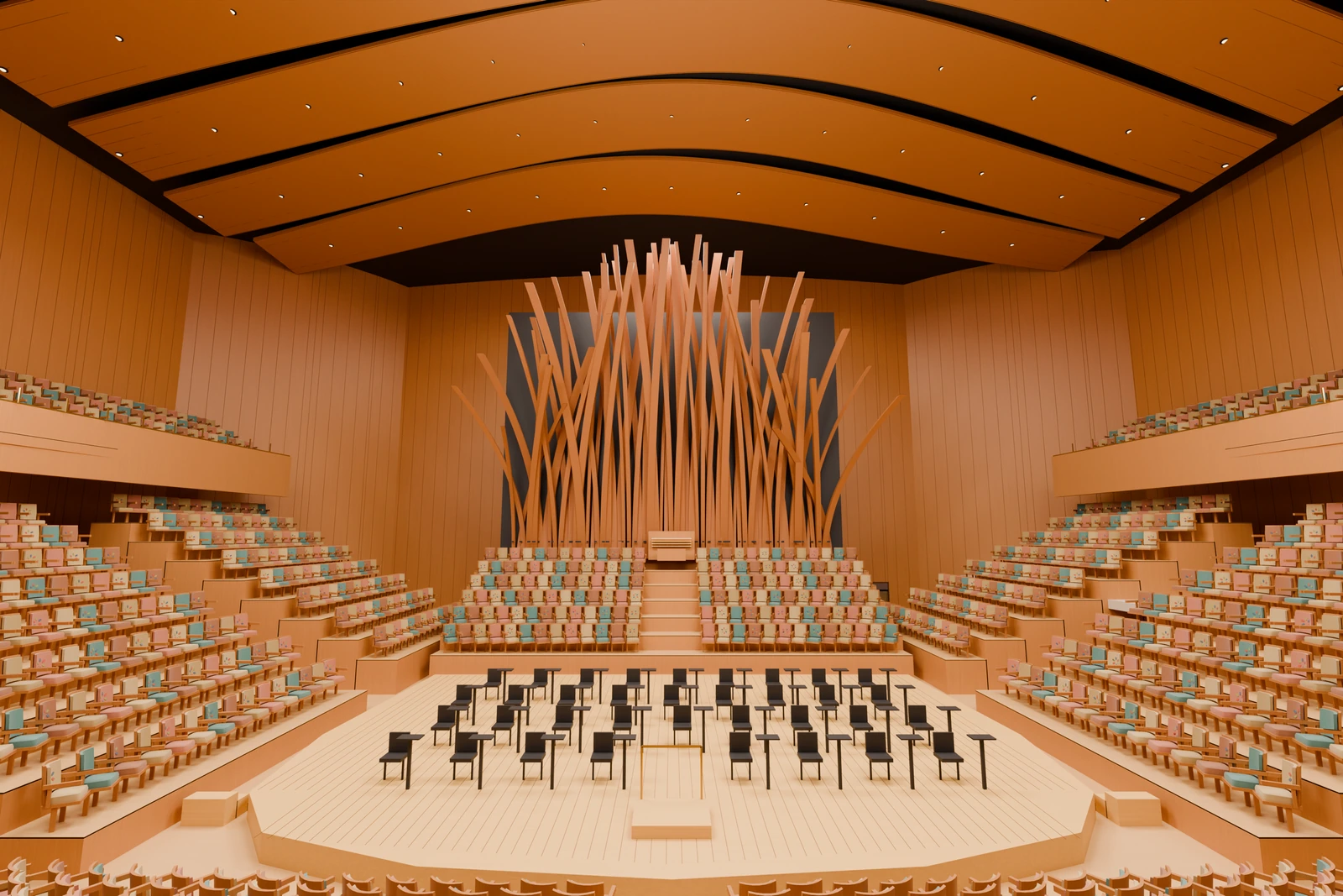 Walt Disney Concert Hall: Koncertní sál a varhany