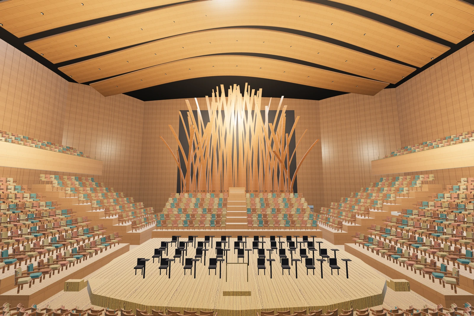 Walt Disney Concert Hall: Koncertní sál a varhany
